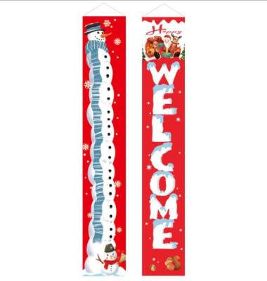 China Christmas Decoration Door Couplet Holiday Couplet Banner Outdoor Christmas Flag Hanging Hanging Banner for sale