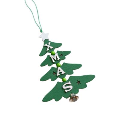 China Woodiness Christmas Tree Bell Letter String Christmas Tree Hanging Hanging Decorations for sale