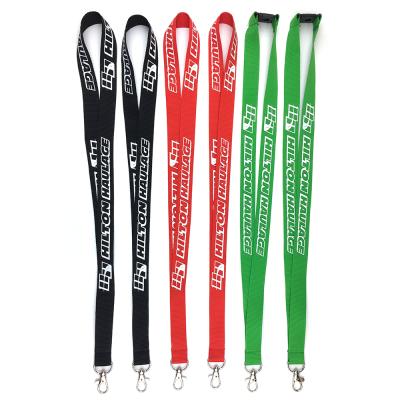 China Flat Polyester Lanyard Silkscreen Printing Logo Polyester Lanyards Custom Made Promotional Gift for sale