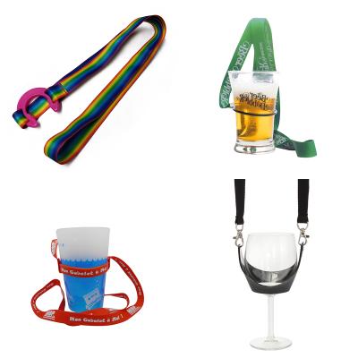 China 2021 Hot Selling Cool Polyester Cup Holder Neck Strap Water Bottle Holder Lanyard for sale