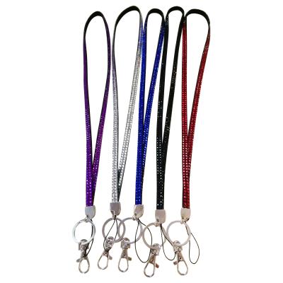 China Other Bling Colored Rhinestone Crystal Lanyard With Metal Clip for sale