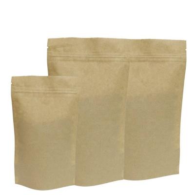 China Recyclable White Plant Stand Kraft Paper Resealable Ziplock For Food Packaging Pouches Bags With Window For Sale for sale