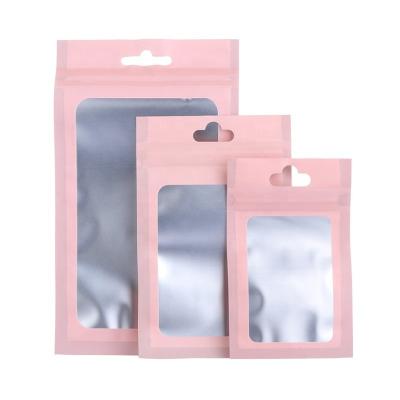 China Free Sample Moisture Proof Custom Printed Foil 3 Side Seal Food Packaging Window Bags With Mylar Ziplock Bags With Clear Window for sale