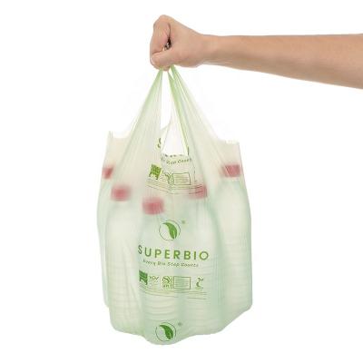 China BIODEGRADABLE compostable cornstarch PLA biodegradable plastic bags for T-shirt packaging bioplastic custom eco-friendly shopping bag for sale