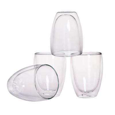 China Modern Glass Eco-friendly Borosilicate Double Wall Double Wall Heat Resistance Clear Glass Espresso Coffee Cups for sale