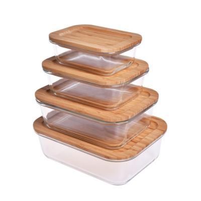 China Hebei Microwavable Heat Resistant Glass Cookware Mold Food Storage Container Airtight Set for sale