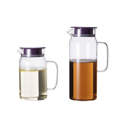 China CarafeClear Transparent Recycled Glass Juice Jug Cold Water Beverage Sustainable Juice Jug And Iced Tea for sale