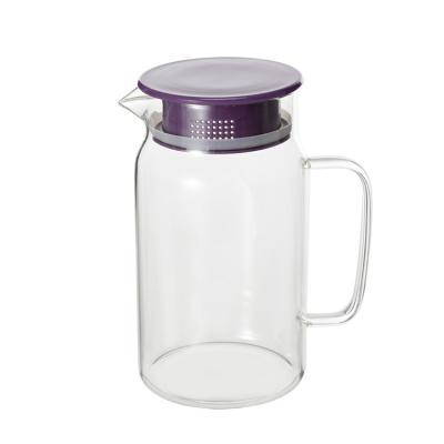 China Amazon Viable Success Glass Jug With Handle Water Jug With Side Handle High Borosilicate Glass Chill Jug for sale