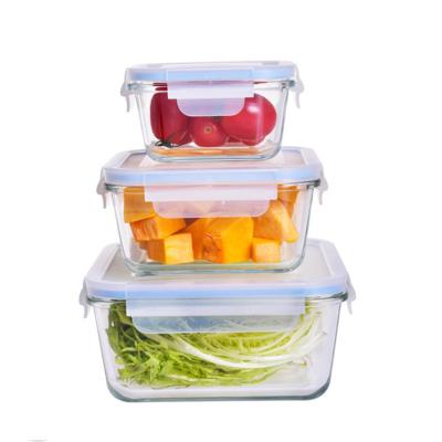 China Eco Friendly Freshness Preservation Borosilicate Glass Food Container For Kitchen Appliances for sale