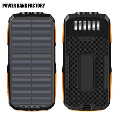 China Solar Sloar 20000mah Panel Charge QI Radio With LED CE PSE Certificate Camping Power Bank 10000mah for sale