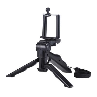 China Portable Flexible Gun Grip 2-in-1 Handheld Mini Tripod Handle with U Clip Mobile Phone Set Table Stand Handle Stabilizer Rotating Tripod for sale