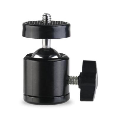 China Portable Flexible And Adjustable Aluminum Ball Head Q29 Swivel 360 Degree Rotation Mini Ballhead For Monopod Ring Light DSLR Tripod 3/8-1/4 Inch Hole for sale