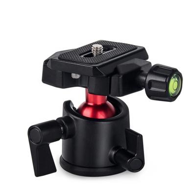 China Portable Flexible Camera Tripod Ball Head 360 Degree Rotating Panoramic Ball Head with Quick Release Plate and Bubble Level for DSLR Camera for sale