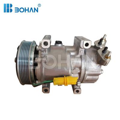 China SANDEN 6V12 Car AC Compressor for PEUGEOT 206 307 for CITROEN C3 C2 6453QE 6453IF 6453CF 6453JL 6453LN BH-PC054 19*22*28cm for sale