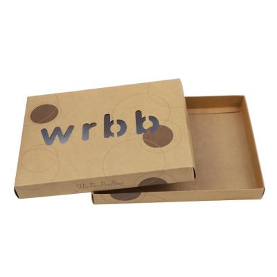 China Nice Materials Recycled Looking Foldable Kraft Paper Gift Box Cardboard Packaging With Clear PVC Window for sale