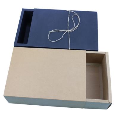 China Recycled Materials Spot Rectangular Black Sliding Kraft Paper Gift Box Cardboard Drawer Box Manufacturer Customized for sale