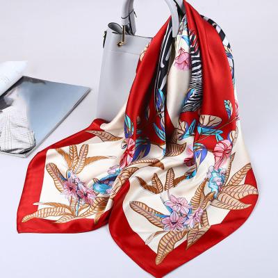 China 2021 Wholesale Women Scarf Custom 100% Square Pure Silk Scarves Ladies Fashion Hijab Silk Scarf for sale