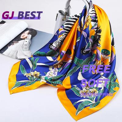 China Wholesale Pure Custom Silk Tudung Scarf Ladies Foreign China Square Fashion Vintage for sale