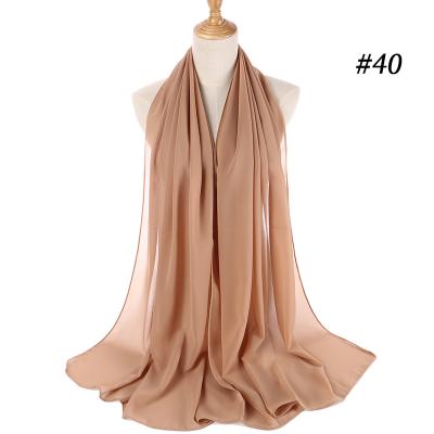 China 2021 Classic Lady Malaysia Chiffon Wholesale Chiffon Hijab 180*70CM Elegant Plain Thicker Shawl for sale