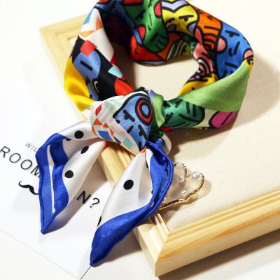 China Fashion Custom 100% Silk Square Scarf Women's Square Big Satin Scarf Headscarf for sale