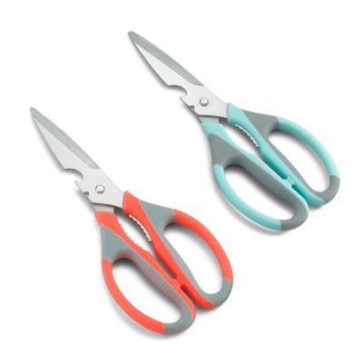 China Modern Multifunctional Kitchen Scissors Soft Touch Handle Kitchen Shears Poultry Cutting Household Scissors for sale