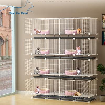 China Customizable Breathable Rise Metal Animal Wire Pen Fence With Storage For Pet Shop for sale