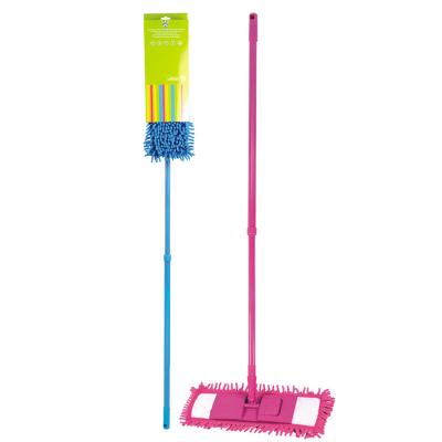 China Sustainable Household Cleaning Tools Microfiber Compression Wash Floor Cleaner Crowd Free Chenille Cleaning Flat Mop for sale