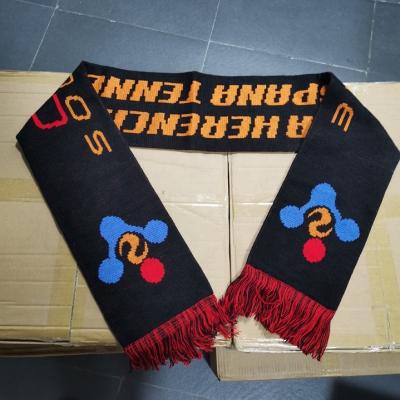 China High Quality Fashion Knitted Custom Long Scarf Logo Fan Club Football Fan Knitted Sports Soccer Scarf for sale