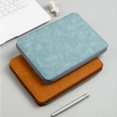 China Office/Professional Custom High Quality Genuine Leather File Folder A4 Folder Bag Business Case Genuine Leather Binder With Card Holder for sale