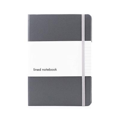 China Cute Student Stationery Sewing Notebook A4 A5 Faux Leather Hardcover Diary Black Leather Diary Shop Office Custom With Elastic Band for sale