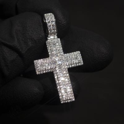 China Punk Hip Hop Men Boy Jewelry 5A Classic Rock Hops Sparkling CZ Bling Paved Cross Pendant For Men for sale