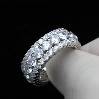 China Hiphop Full Zircon Engagement Band Iced Out Bling CZ Men Ring for sale