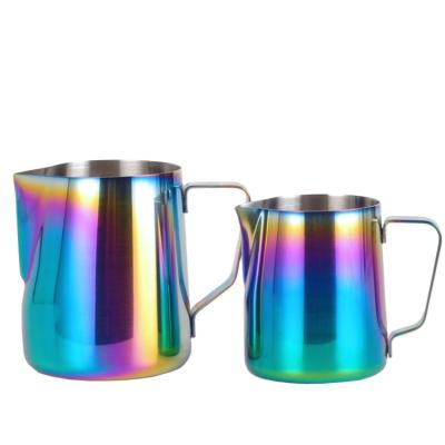 China Mid Century Modern Muti Color 304 Stainless Steel Milk Pitcher High Quality Milk Jug With Handle for sale