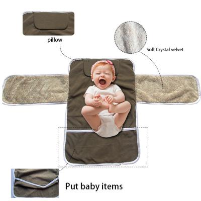 China Baby Bamboo Waterproof Reusable Portable Diaper Top Quality Charcoal Changing Pad For Changing Diaper In Any Places Unisex Design for sale