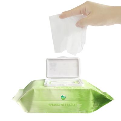 China OEM/ODM Organic Bamboo Cloth Baby Hypoallergenic Disposable Moist Cleaning Wet Wipes for sale