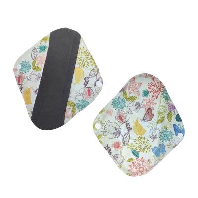 China Breathable Washable Charcoal Ladies Pads Reusable Bamboo Menstrual Pads Sanitary Pads Supplier for sale