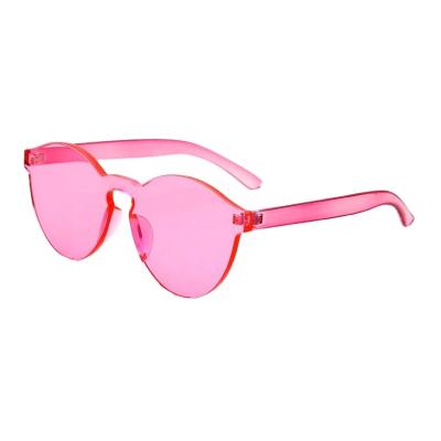 China New Arrivals 2022 Fashion Sunglasses Woman Candy Color Polycarbonate Acrylic Sunglasses Women Night Driving Glass Female Rimless Sunglasses for sale