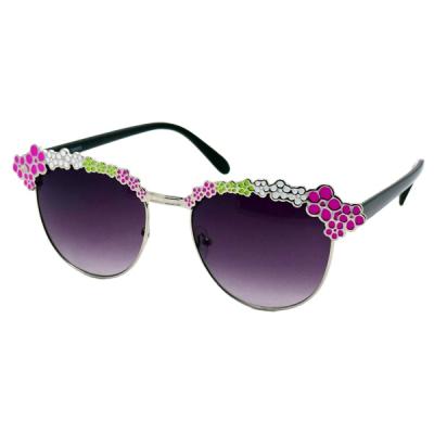 China Fashion Sunglasses China Factory Custom Metal Flower Black Frame Shaped Private Label Sunglasses for sale