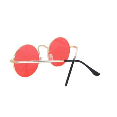 China Fashion Sunglasses Fashion Sunglasses 2022 Hot Seller Metal Retro Round Red Lenses OEM Vintage Unisex Sunglasses for sale