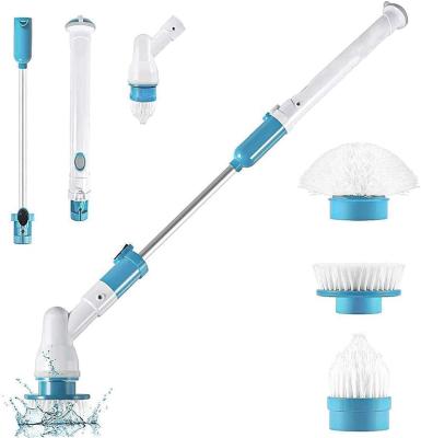 China Hand Rotation Scrubber 430RPM Cordless Shower Scrubber With Adjustable Extension Arm 3 Replaceable Brushes for sale