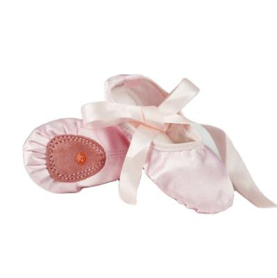 China Red Bandage Kids Ballet Shoes Apricot Canvas Ballet Dance Shoes Split Sole Ballet-04 for sale