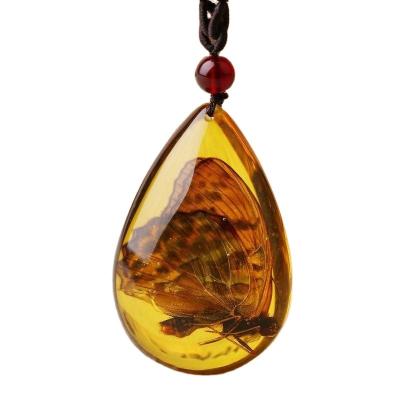 China The Other Natural Amber Pendant Necklace Choker Artificial Amber Necklace Souvenir Gift Resin Amberoid Insect Stone Scorpions for sale