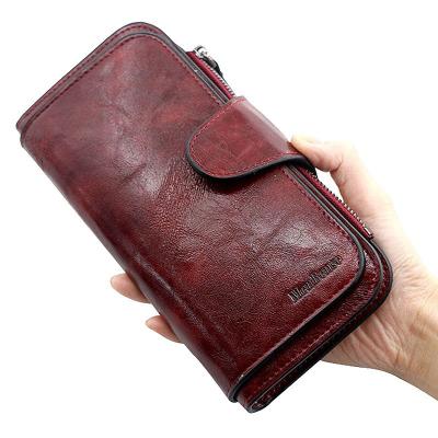 China Fashion Women's Wallet Made Leather Wallets Three Times Women Clip Female Cell Phone Purse Coin Purse for sale