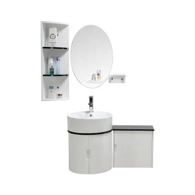 China Modern New Design White Hand Wash PVC Bathroom Cabinet Bathroom Vanity for sale