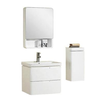 China Modern Wall Mounted Modern Under Counter Basin Wash Basin Cabinet Waterproof PVC Bathroom Cabinet Furniture for sale