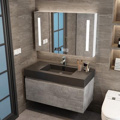 China Vietnam Modern Vanity One Pvc Under Sink Bathroom Cabinet With Mirror Cabinet Wash Hanging Table for sale