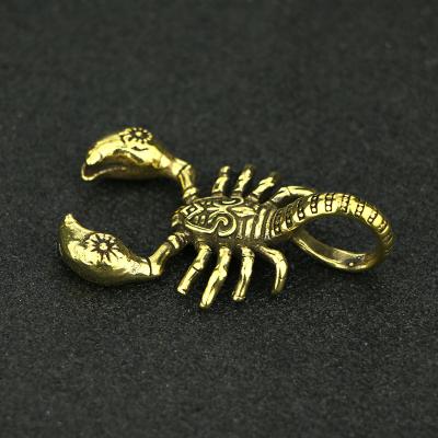 China Japan vintage scorpion key chain craft handmade pure copper brass pendant decoration CA069 for sale