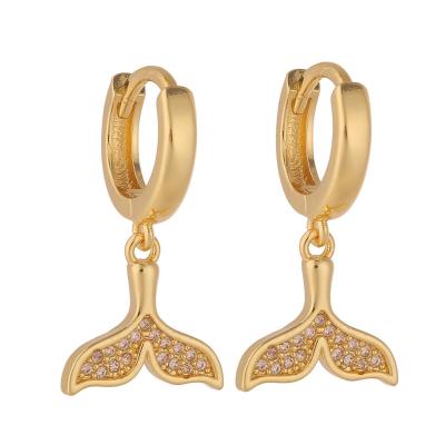 China Hiphop 2021 fishtail earrings ladies earrings new jewelry shape small fresh earrings for sale