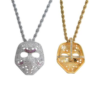 China Hot Selling FASHIONABLE Hip Hop Pendant Necklace Gold Plated Inlaid Zircon Pendant Necklace for sale