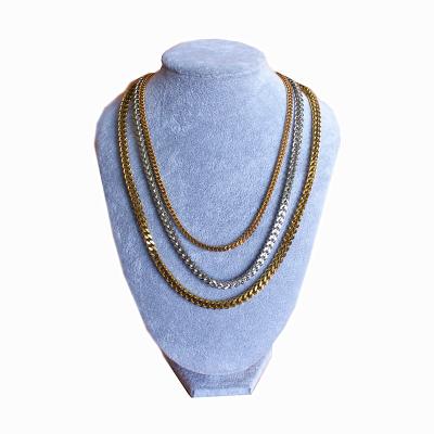 China CLASSIC 18K Gold IP Plated Stainless Steel Thick Cuban Chain Chunky Necklace Miami Necklace Trendy Gold Plated Necklaces for sale